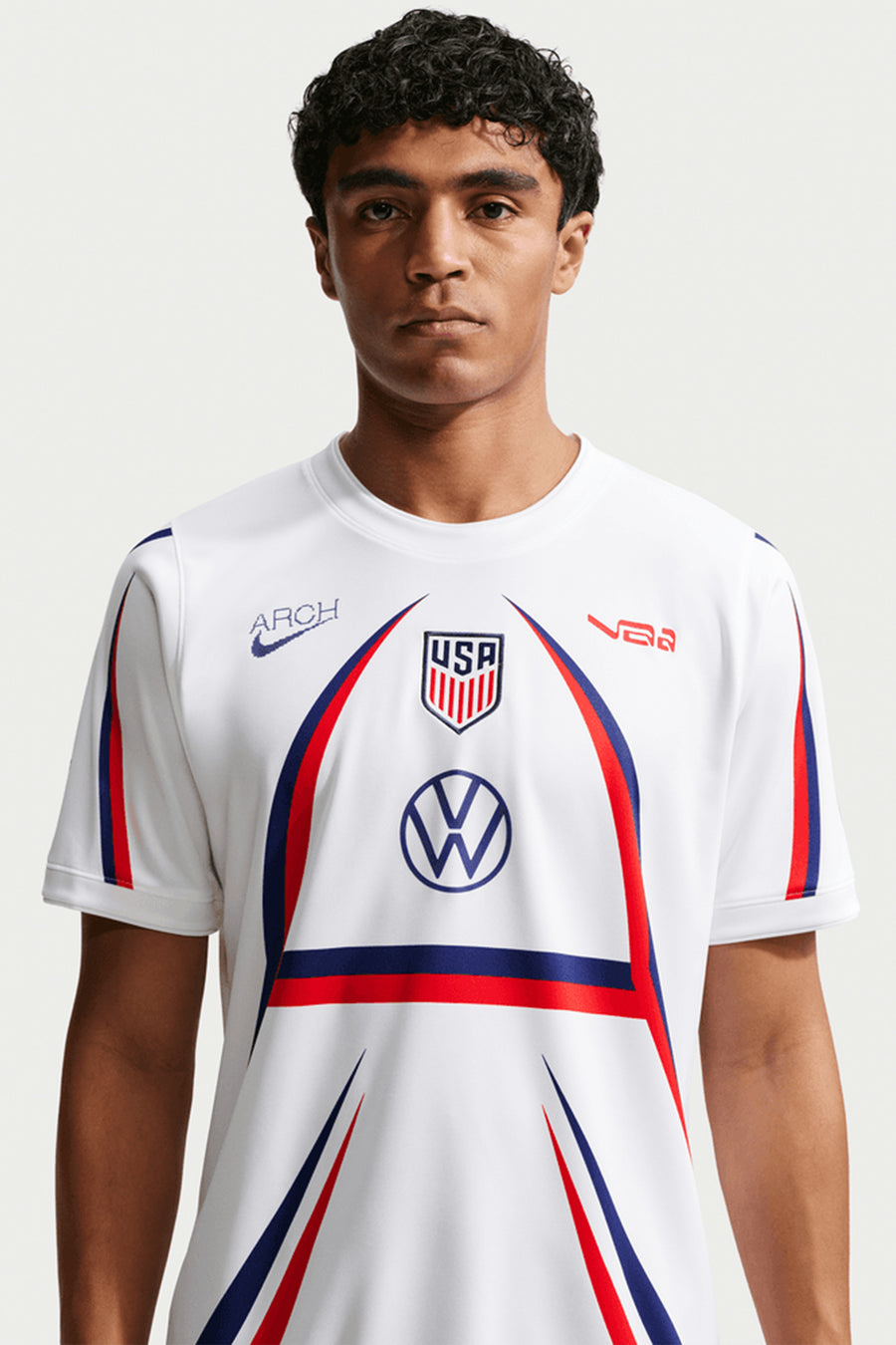 Nike V.A.A. x USA Academy Pro Soccer Top in White/Deep Royal Blue - Notre