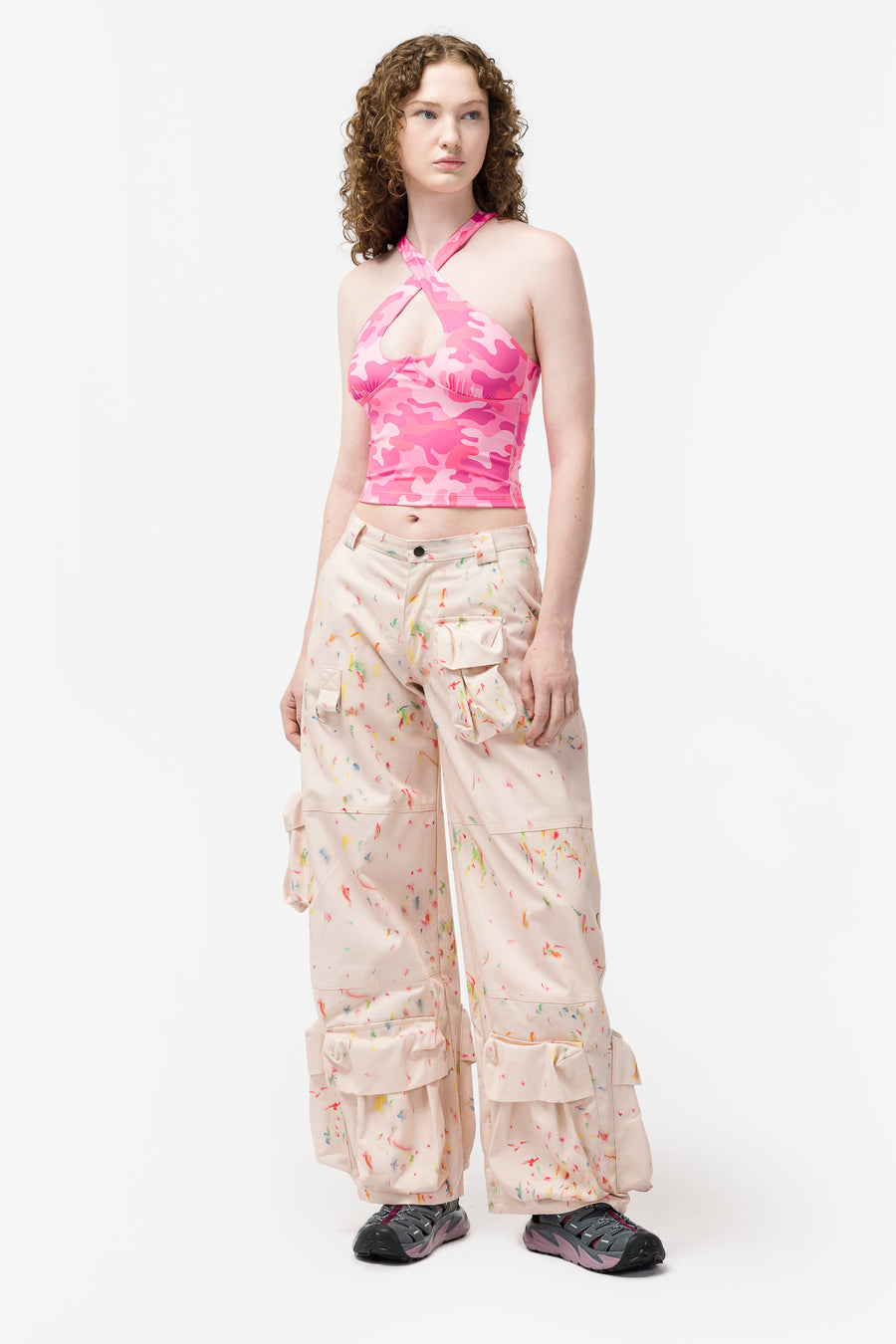 Collina Strada Cross My Heart Halter Top in Pink - Notre